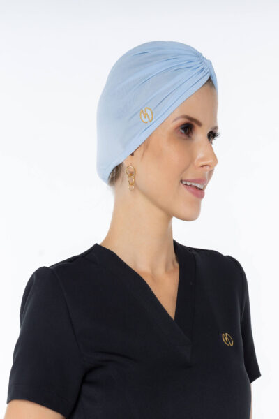 Touca Malha Azul Céu