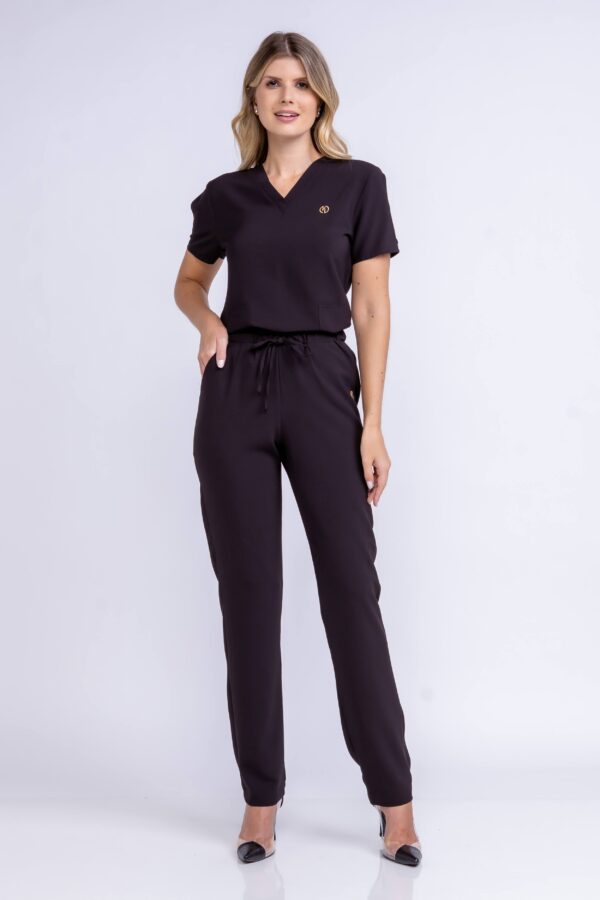 Scrub Feminino Crep Yves 2 na cor Preto