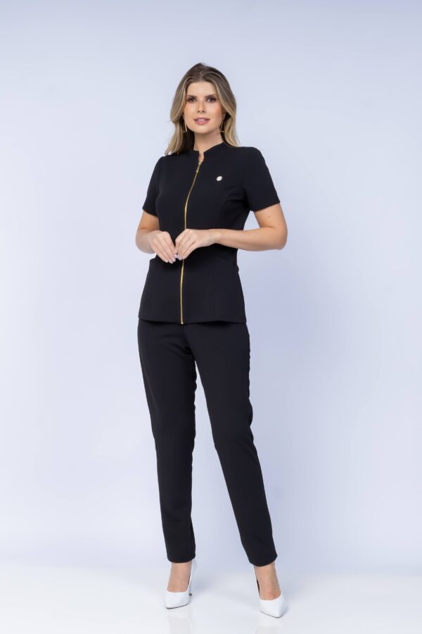 Scrub Barcelona Ziper na cor Preto