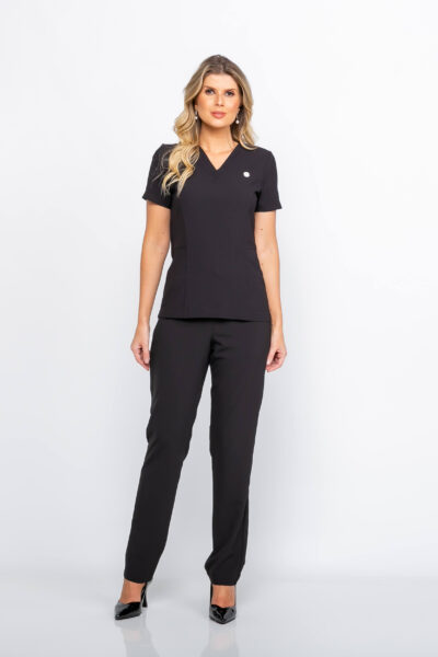 Scrub Feminino Crep Charme Cor Preto