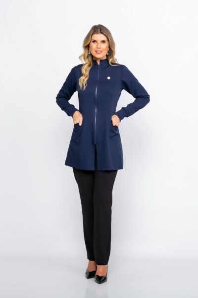 Jaleco Feminino Zíper Elastic Cor Azul Marinho
