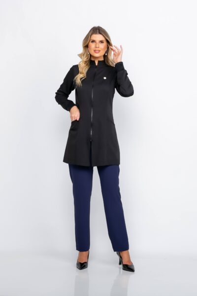 Jaleco Feminino Zíper Elastic Cor Preto