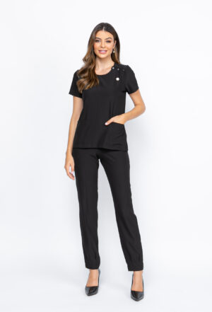 Scrub Crep New Luanda Cor Preto