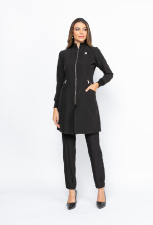 Jaleco Zíper Prime Elegante Cor Preto