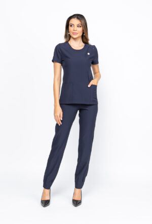 Scrub Crep New Luanda Cor Azul Marinho