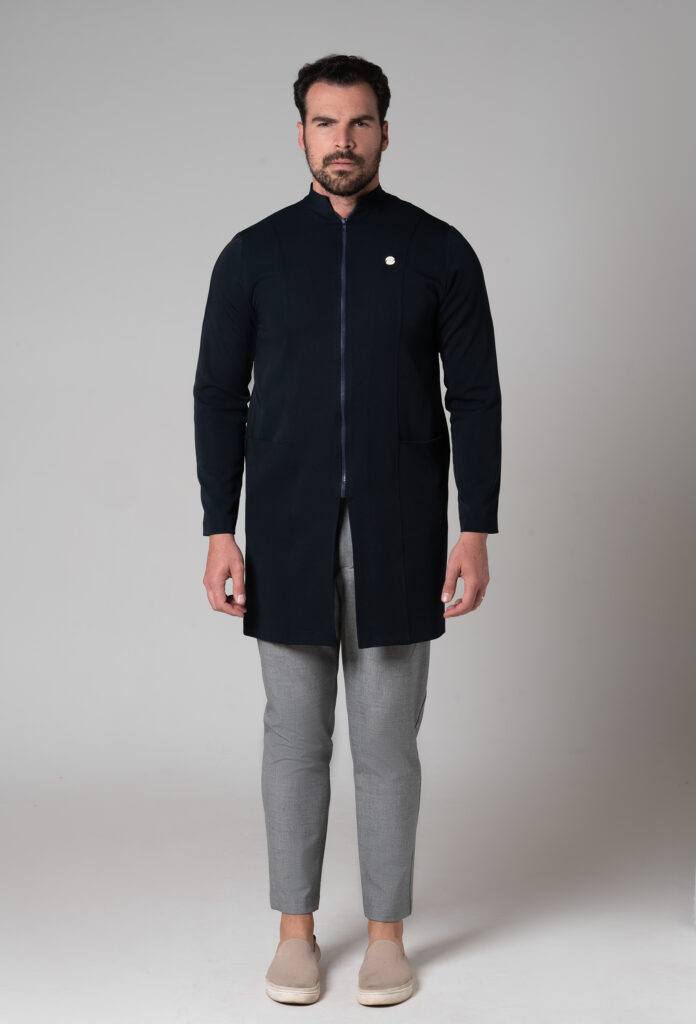 Jaleco Elastic Zíper Masculino na cor Azul Marinho