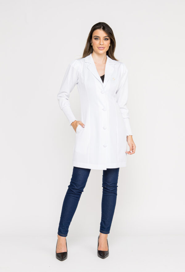 Jaleco Elastic Elegante na cor Branco