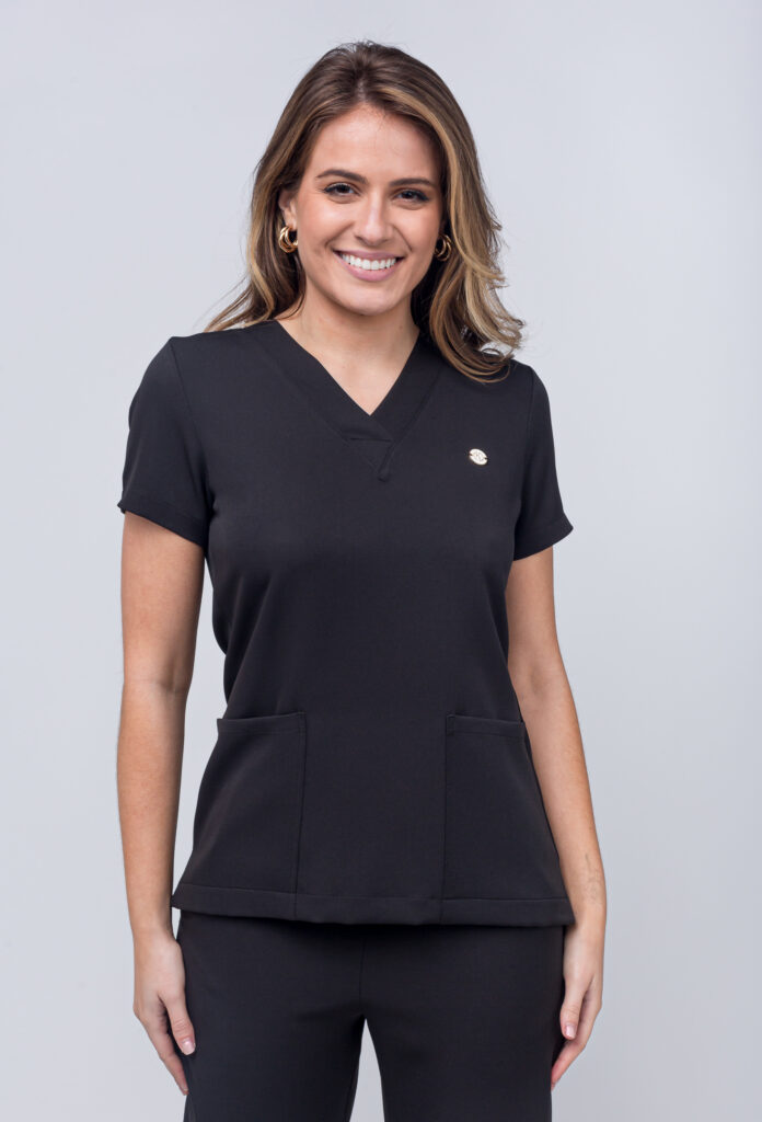 Só Blusa Barbie Elegante na cor Preto