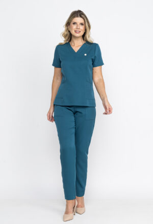 Scrub Feminino Barbie cor azul petróleo