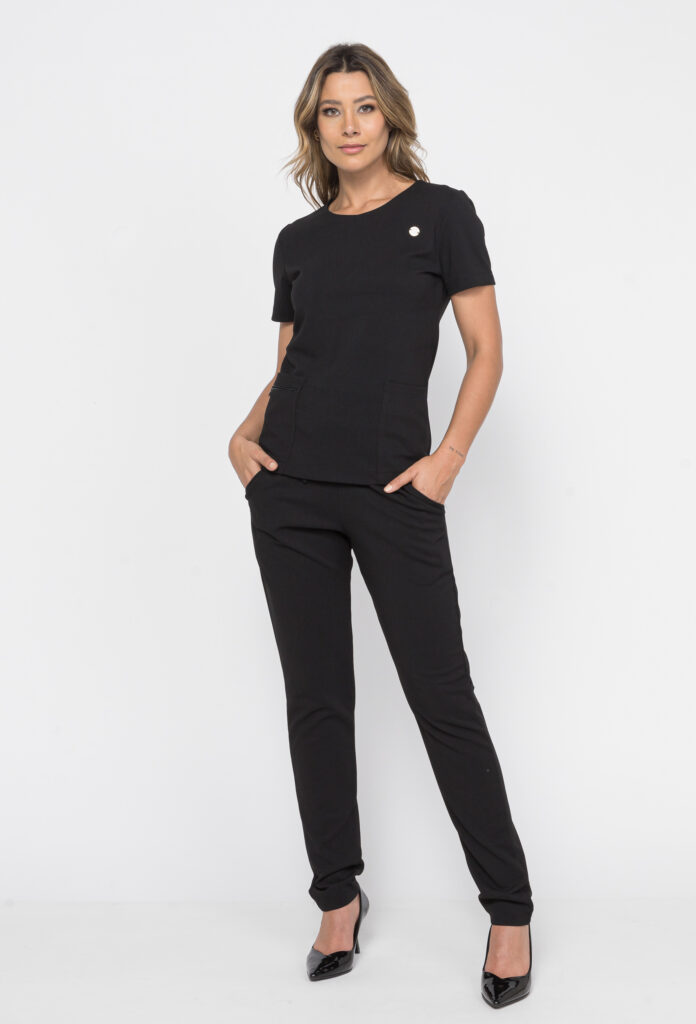 Scrub Malha Crepe Span na cor Preto