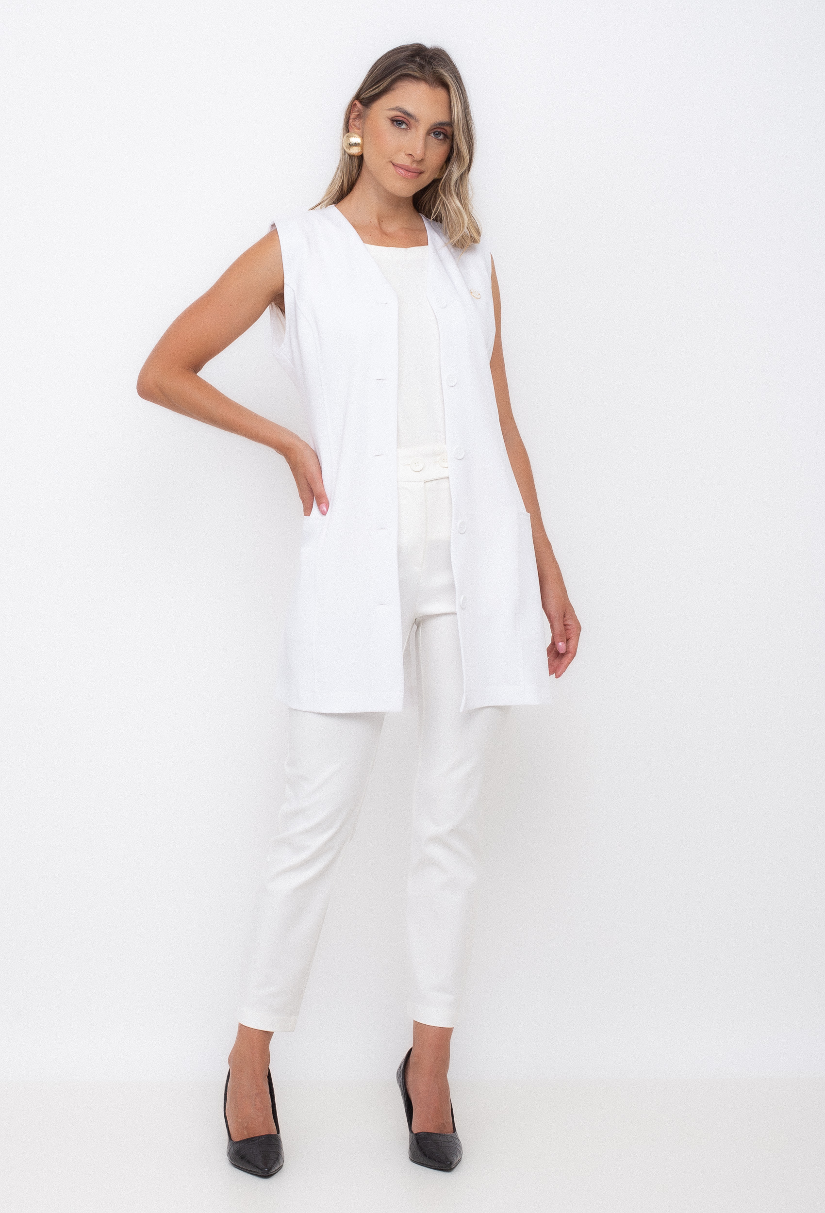 Jaleco Sem Manga Sem Gola - Imagem 2