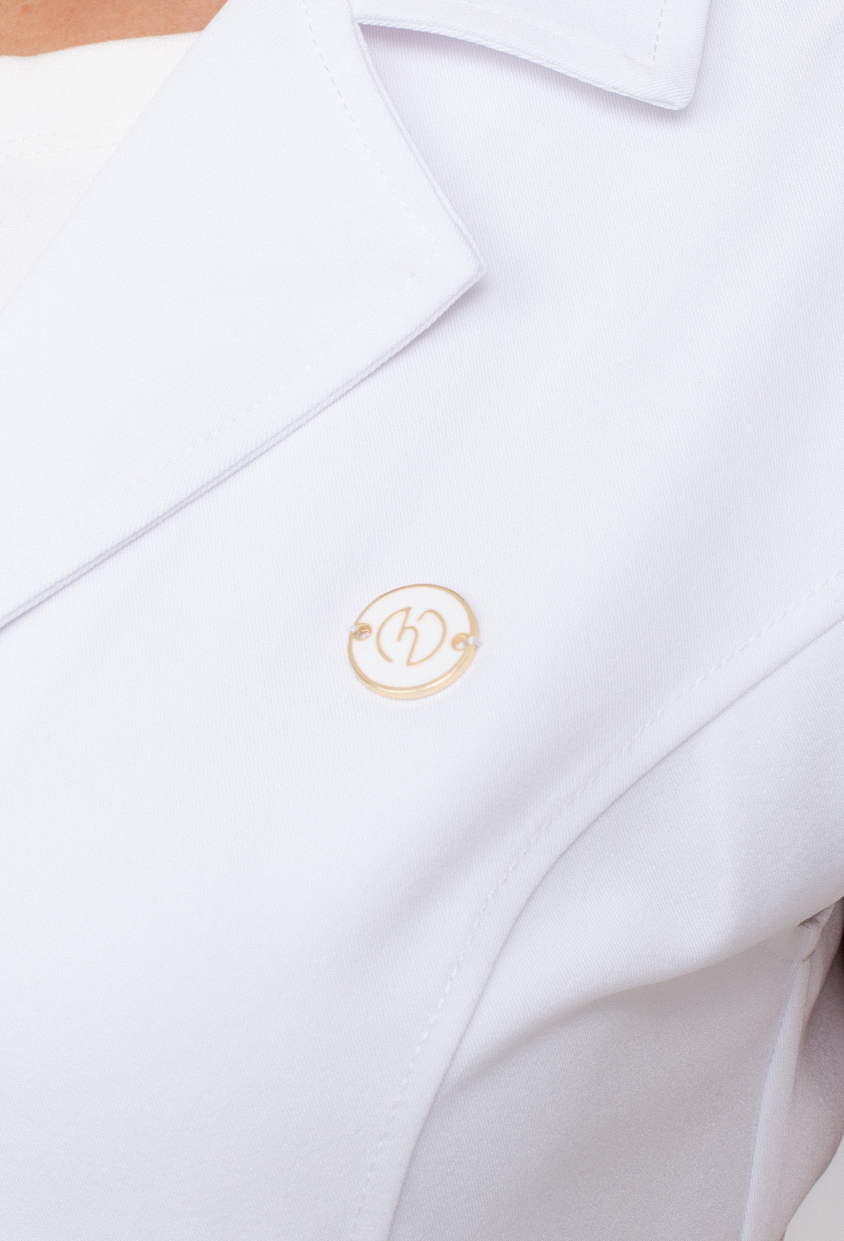 Jaleco Sem Manga Bergamo cor branco - Imagem 6