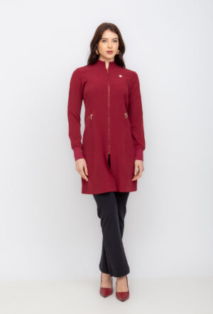 Jaleco Zíper Prime Elegante Cor Bordô