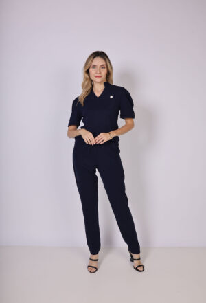 Scrub Barcelona Gola Padre Cor Azul Marinho