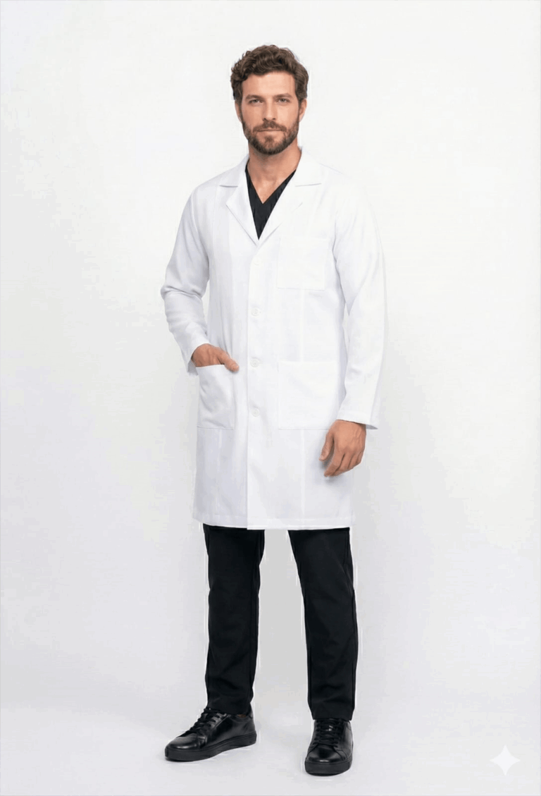 Jaleco Masculino Stretch na cor Branco