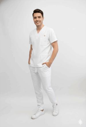 Scrub Masculino Prime Cor Branco