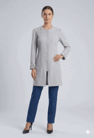 Jaleco Zíper Versátil Cor Cinza