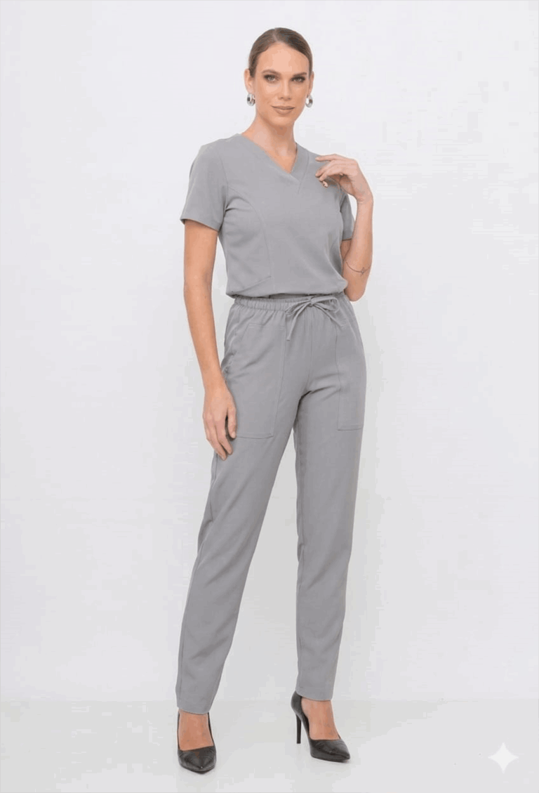 Scrub Feminino Genova na cor Cinza