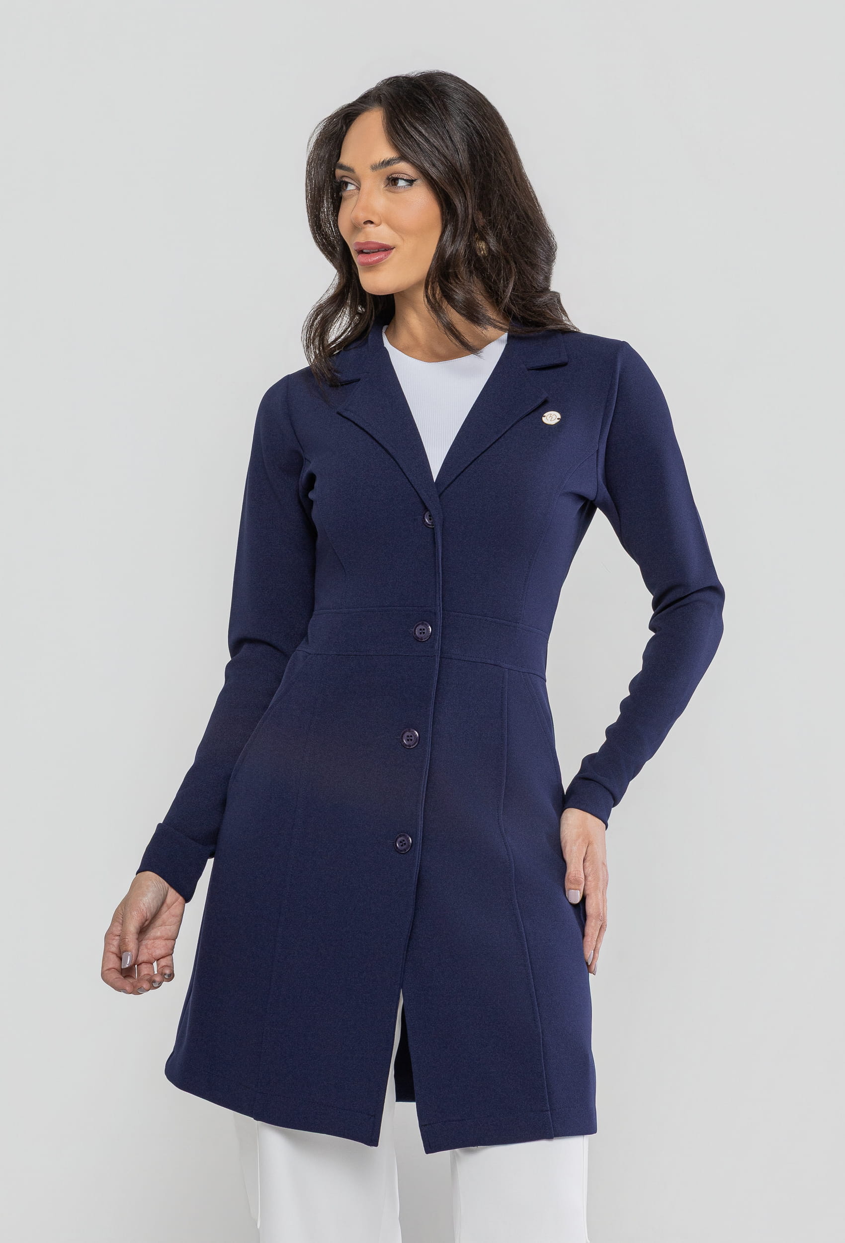 Jaleco Feminino Barcelona Cor Azul Marinho - Imagem 2