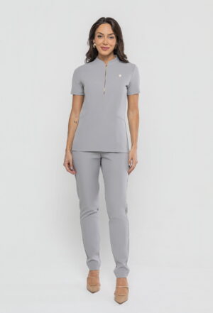 Scrub Prime Style Ziper Cinza