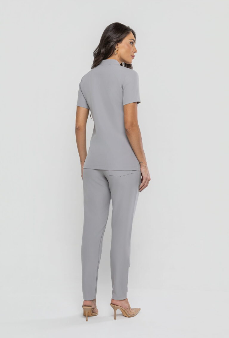 Scrub Prime Style Zíper cinza, costas
